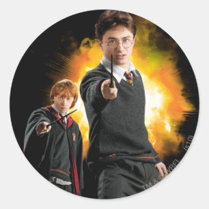 Harry Potter and Ron Weasely Classic Round Sticker