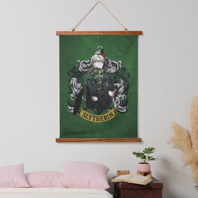 HARRY POTTER™ | Anime Draco Malfoy House Crest Hanging Tapestry (Bedroom)