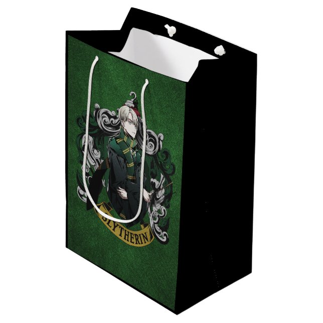 HARRY POTTER™ | Anime Draco Malfoy House Crest Medium Gift Bag (Front Angled)