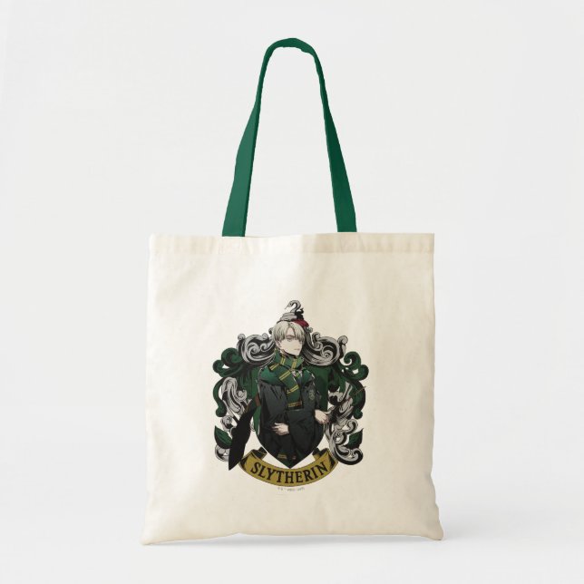 HARRY POTTER™ | Anime Draco Malfoy House Crest Tote Bag (Front)