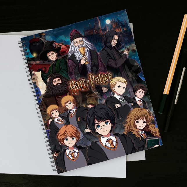 HARRY POTTER™ Anime Ensemble Scene Notebook (Notebook on desk)