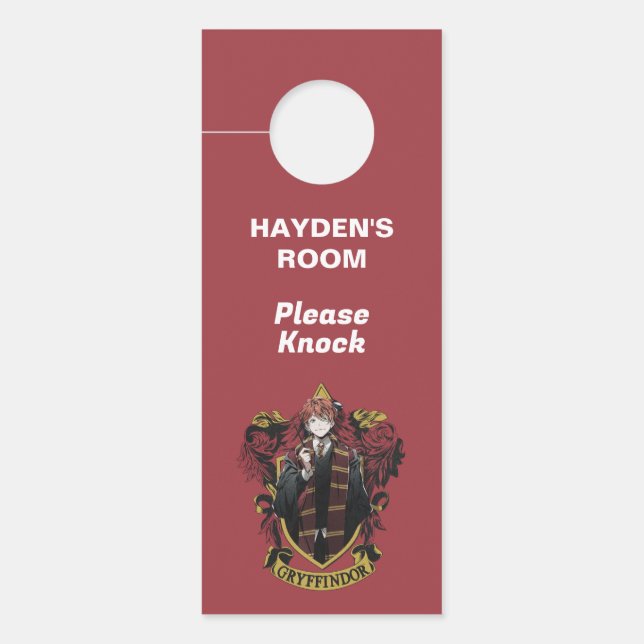 HARRY POTTER™ | Anime Ron Weasley House Crest Door Hanger (Front)