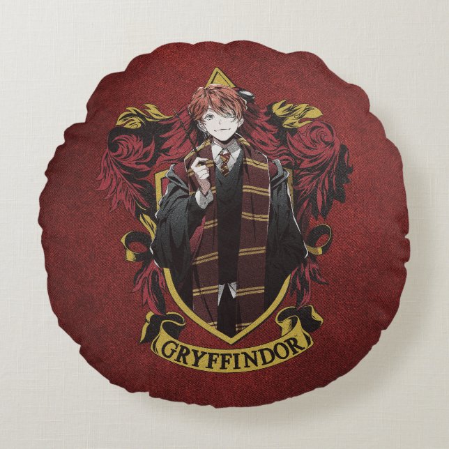 HARRY POTTER™ | Anime Ron Weasley House Crest Round Cushion (Front)
