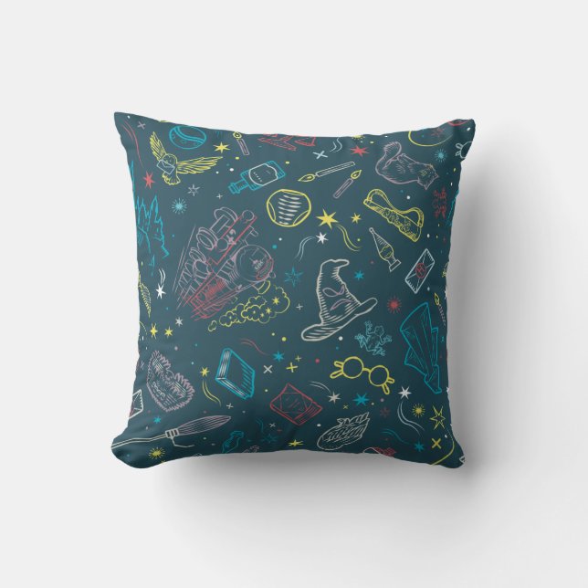 HARRY POTTER™ Artefacts Line Art Pattern Cushion (Front)