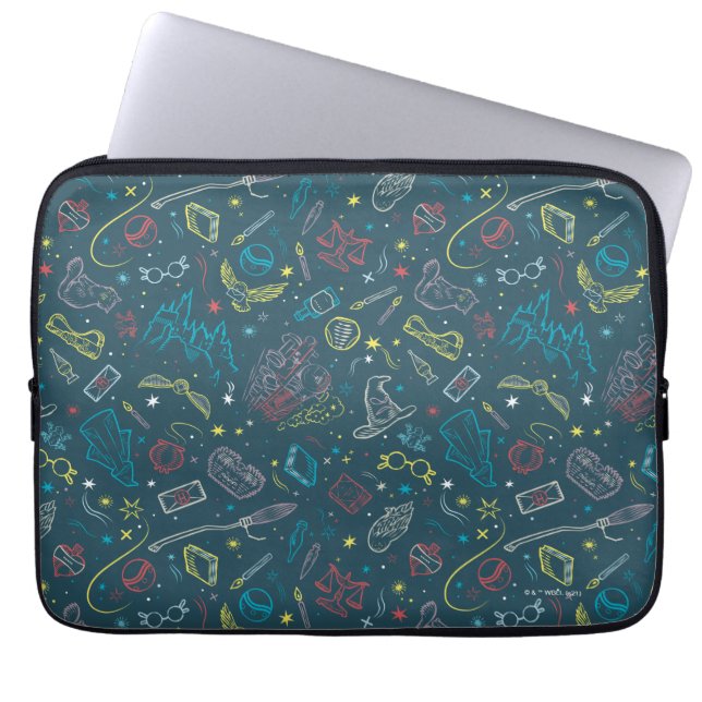 HARRY POTTER™ Artefacts Line Art Pattern Laptop Sleeve (Front)