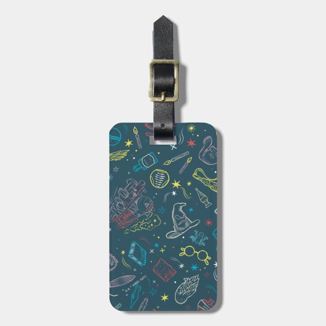 HARRY POTTER™ Artefacts Line Art Pattern Luggage Tag (Front Vertical)