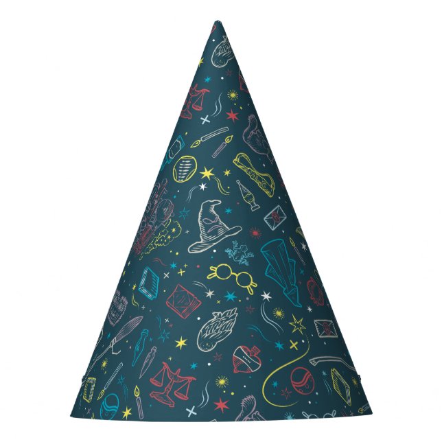 HARRY POTTER™ Artefacts Line Art Pattern Party Hat (Front)