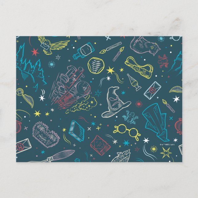 HARRY POTTER™ Artefacts Line Art Pattern Postcard (Front)