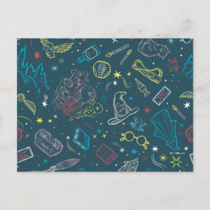 HARRY POTTER™ Artefacts Line Art Pattern Postcard