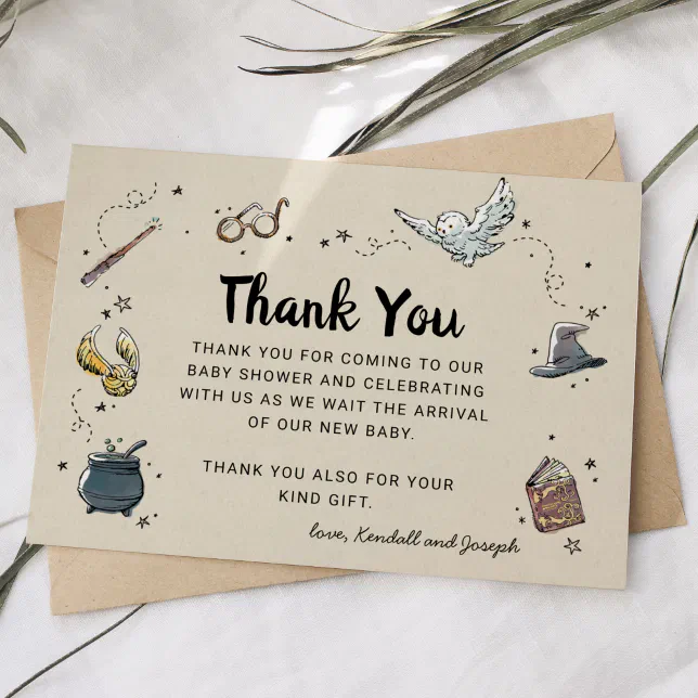 Harry Potter Baby Shower Thank You Invitation Zazzle