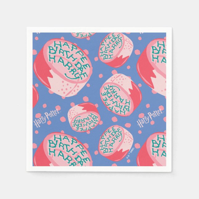 HARRY POTTER™ Birthday Cake Pattern Napkin (Front)