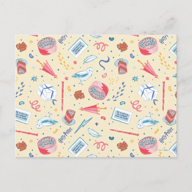 HARRY POTTER™ Birthday Celebration Pattern Postcard (Front)