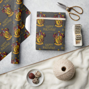 Harry Potter Birthday   Gryffindor Chalkboard Wrapping Paper