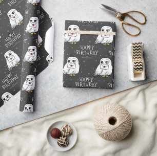 Harry Potter Birthday   Hedwig Chalkboard Wrapping Paper