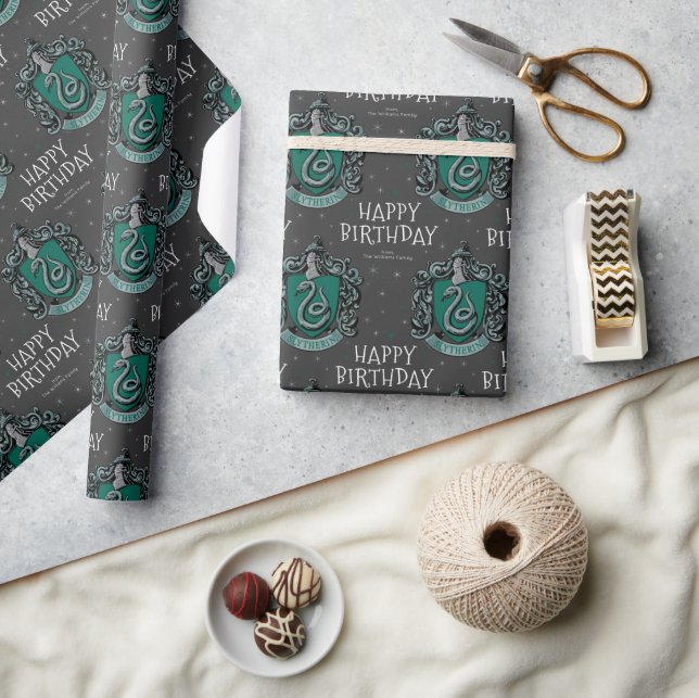 Harry Potter Birthday | Slytherin Chalkboard Wrapping Paper (Crafts)