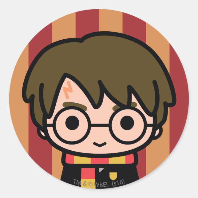 Harry Potter Cartoon Character Art Classic Round Sticker (Front)
