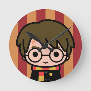 Harry Potter Cartoon Character Art Round Clock