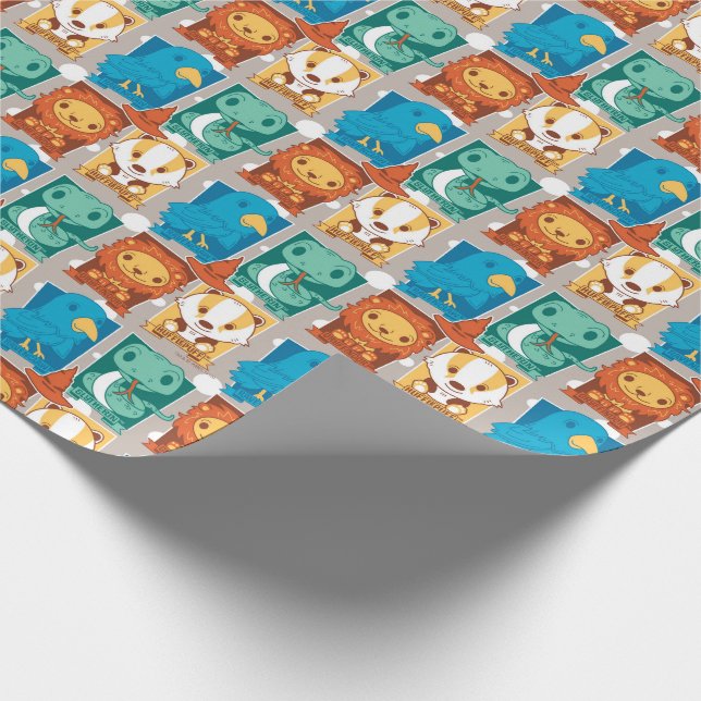 HARRY POTTER™ | CARTOON HOGWARTS™ HOUSES WRAPPING PAPER (Corner)