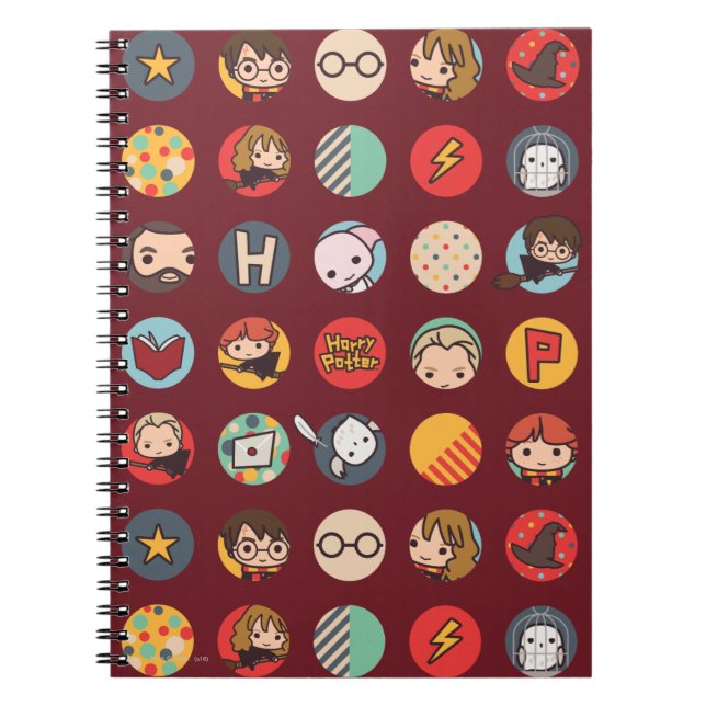 Harry Potter Cartoon Icons Pattern Notebook (Front)