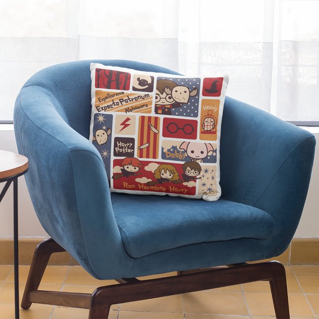 Harry Potter Cartoon Scenes Pattern Cushion (Creator Uploaded)
