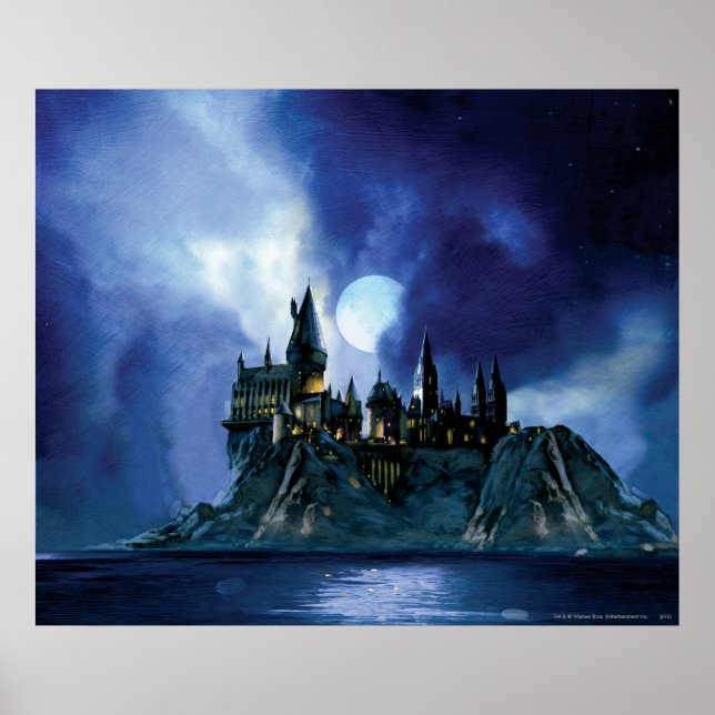 Harry Potter Castle | Hogwarts at Night Poster (Front)
