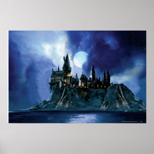 Harry Potter Castle Hogwarts at Night Poster