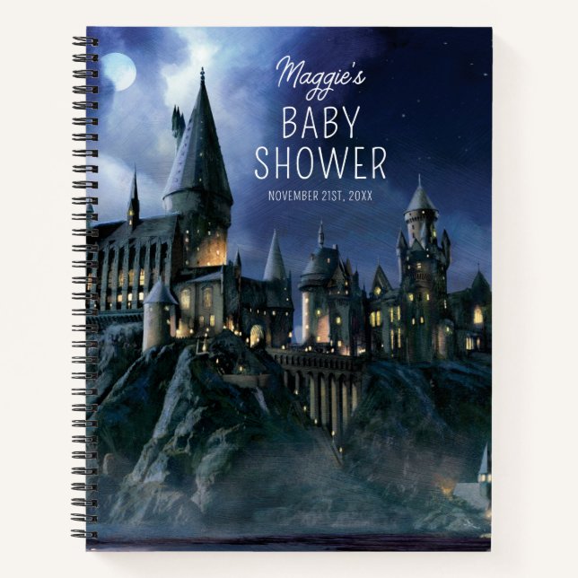Harry Potter Castle | Moonlit Hogwarts Baby Shower Notebook (Front)