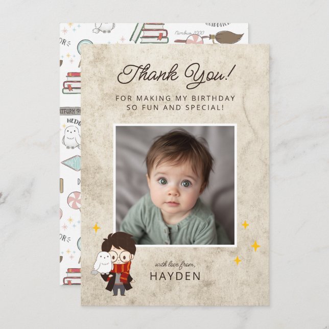 HARRY POTTER™ Character Magical Arch Birthday Thank You Card (Front/Back)