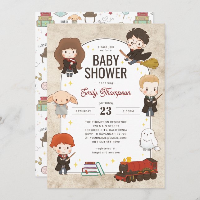 Harry Potter Character Magical Baby Shower Invitation (Front/Back)