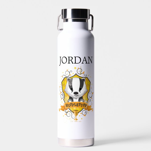 Harry Potter | Charming HUFFLEPUFF | Add Your Name Water Bottle (Front)