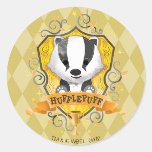Harry Potter   Charming HUFFLEPUFF™ Crest Classic Round Sticker