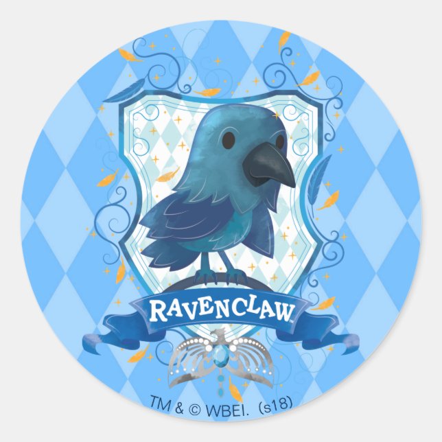 Harry Potter | Charming RAVENCLAW™ Crest Classic Round Sticker (Front)