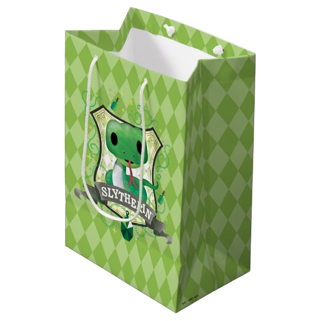 Harry Potter | Charming SLYTHERIN™ Crest Medium Gift Bag (Front Angled)