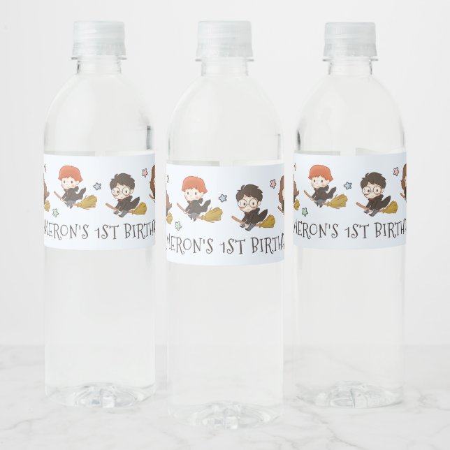 Harry Potter Chibi Character  Water Bottle Label (Bottles)