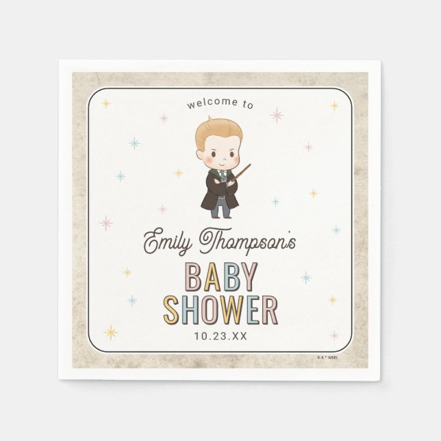 Harry Potter Chibi Draco Malfoy Wizard Baby Shower Napkin (Front)