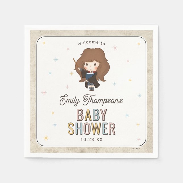 Harry Potter Chibi Hermione Wizard Baby Shower Napkin (Front)
