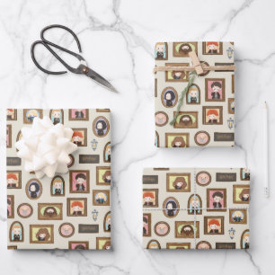 HARRY POTTER™ Chibi Picture Frame Pattern Wrapping Paper Sheet