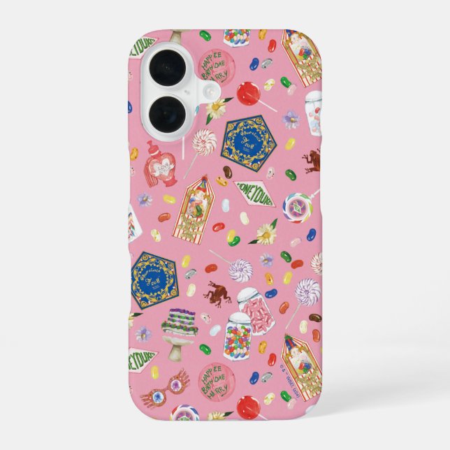HARRY POTTER™ | Chocolate Frogs & Candy Pattern iPhone 16 Case (Back)