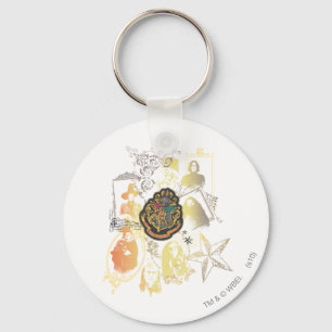 Harry Potter   Colourful Hogwarts Crest Key Ring