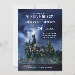 Harry Potter Dark Hogwarts Castle Birthday Invitation