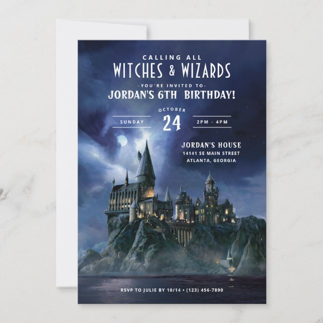 Harry Potter | Dark Hogwarts Castle Birthday Invitation (Front)