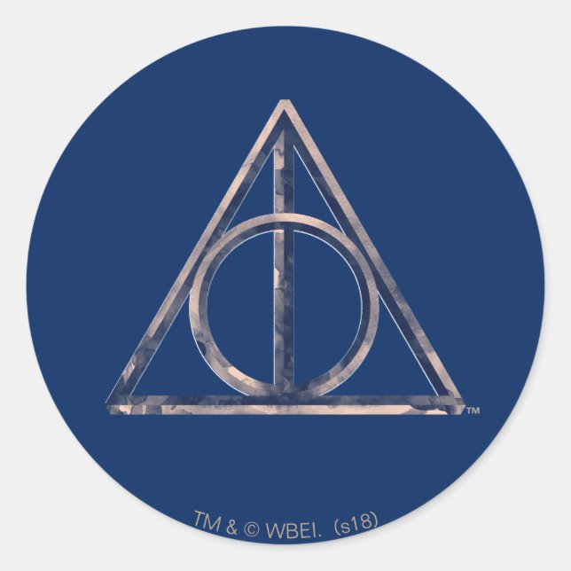 Harry Potter | Deathly Hallows Watercolor Classic Round Sticker (Front)