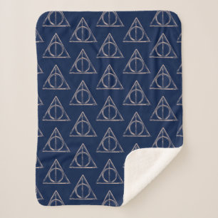 Harry Potter Deathly Hallows Watercolor Sherpa Blanket