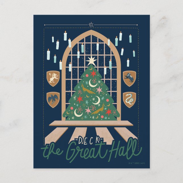 Harry Potter | Deck the Great Hall Holiday Postcard (Front)