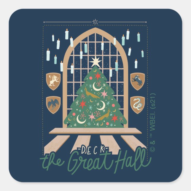 Harry Potter | Deck the Great Hall Square Sticker (Front)