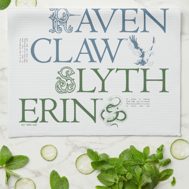 HARRY POTTER™ | Delicate Sketch HOGWARTS™ Houses Tea Towel (Folded)