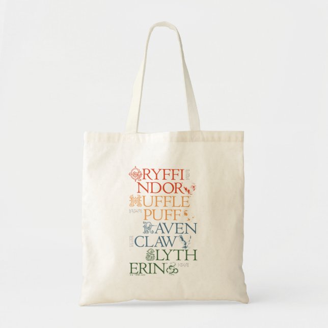 HARRY POTTER™ | Delicate Sketch HOGWARTS™ Houses Tote Bag (Front)