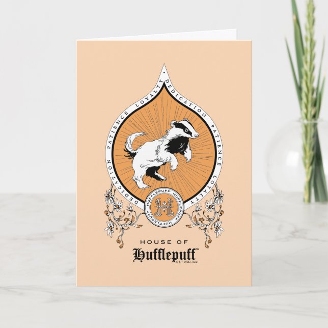 HARRY POTTER™ | Delicate Sketch HUFFLEPUFF™ Crest Card (Front)