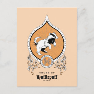HARRY POTTER™ Delicate Sketch HUFFLEPUFF™ Crest Postcard