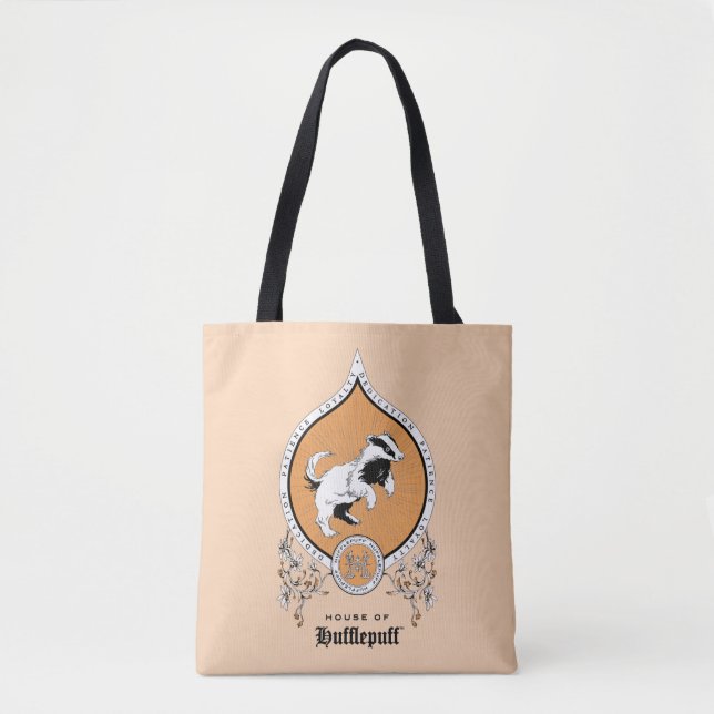 HARRY POTTER™ | Delicate Sketch HUFFLEPUFF™ Crest Tote Bag (Front)